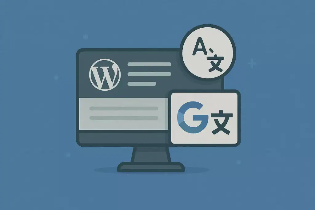 Tłumaczenie stron internetowych za pomocą narzędzi Google i WordPress na ekranie komputera.