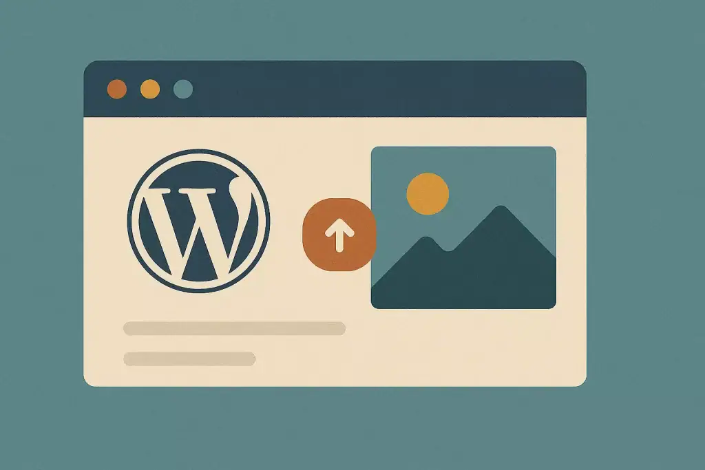 WordPress logo na ekranie komputera, symbolizujący tworzenie i zarządzanie stronami internetowymi.