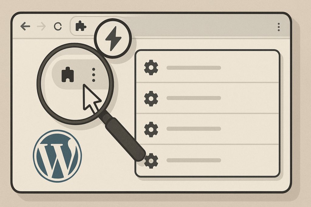 Wyszukiwarka WordPress pod lupą, projekt graficzny na stronie internetowej.