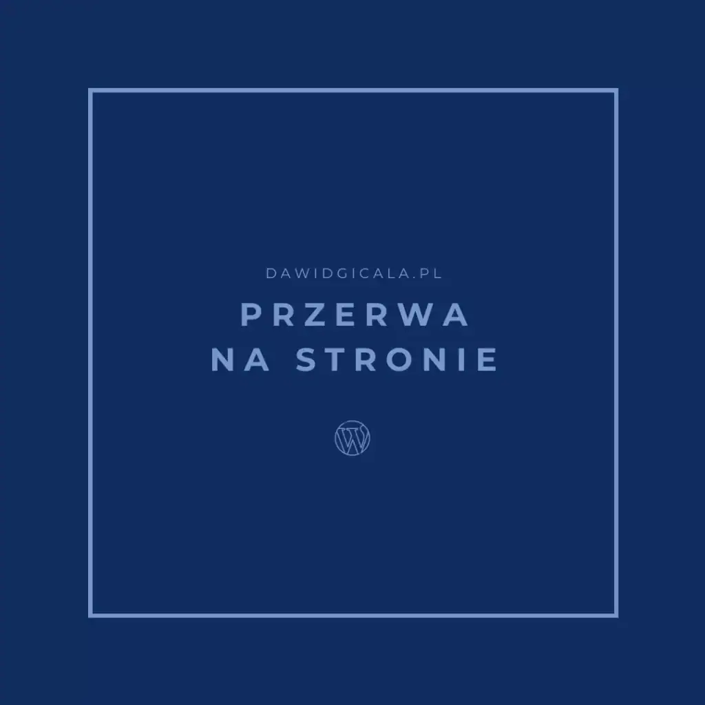 przerwa wakacyjna na stronie wordpress