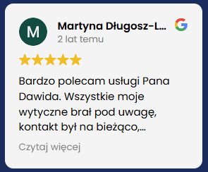 Nowa usługa gabinetu stomatologicznego, rekomendacja z Google, pięć gwiazdek.
