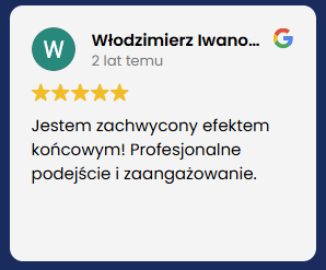 Przedstawiamy recenzję zadowolonego klienta po końcowym efekcie. Profesjonalne podejście i zaangażowanie.