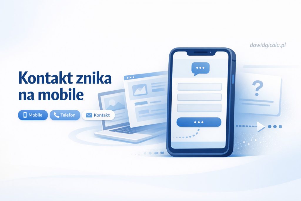 Na mobile kontakt na stronie znika za wcześnie i klient odkłada decyzję