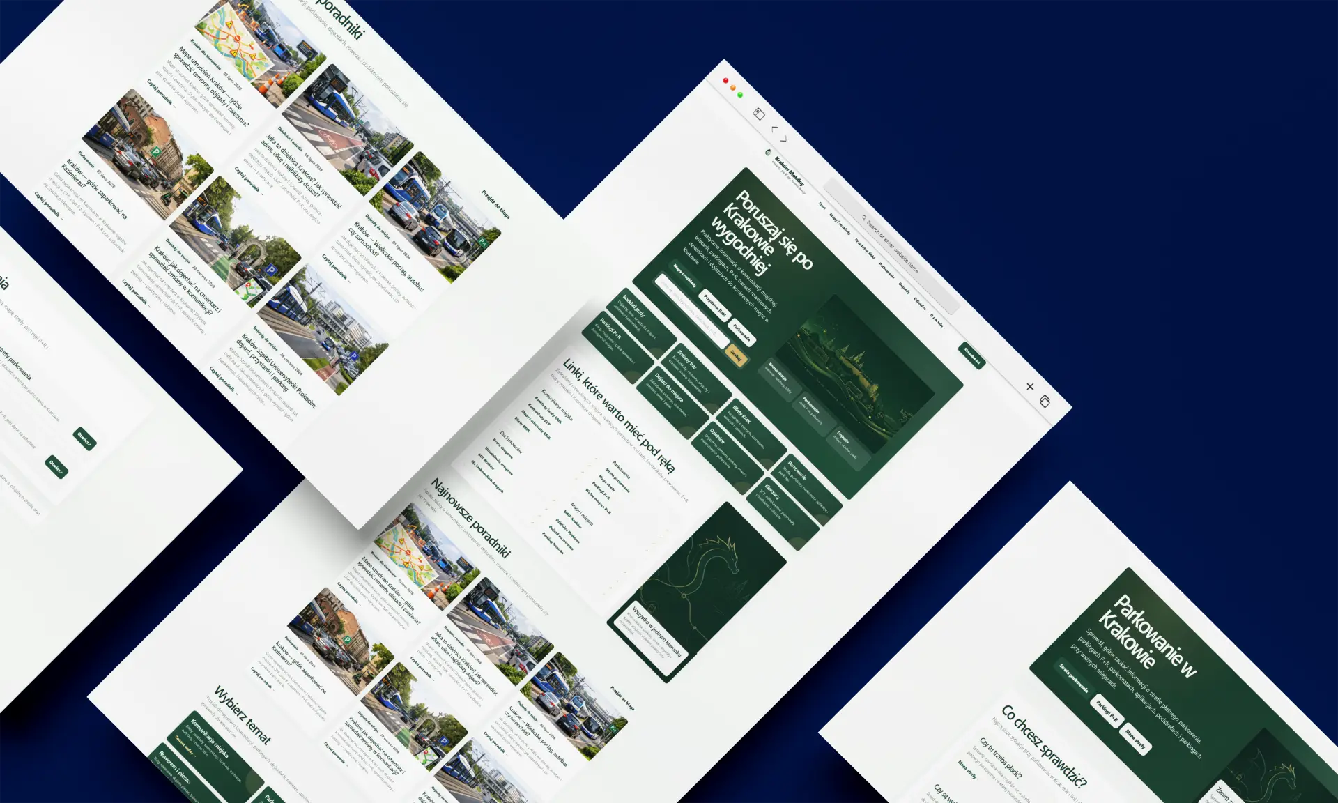 Projekt lokalnego portalu KrakowMobilny.pl o poruszaniu się po Krakowie
